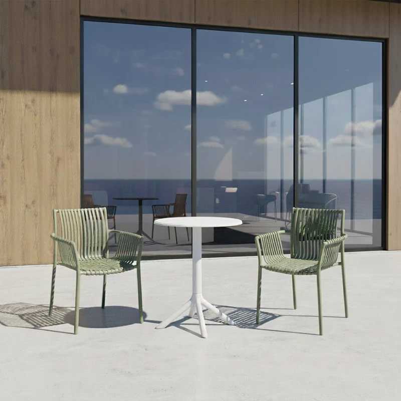 Set de 2 Sillas Madrid con Brazos, Color Verde Olivo, con Espaldar y Diseño Moderno