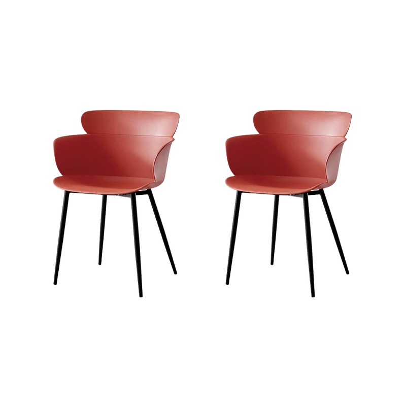 Set de 2 Sillas Miami con Brazos, Color Rojo, con Espaldar y Diseño Moderno