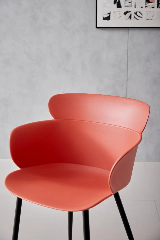 Set de 2 Sillas Miami con Brazos, Color Rojo, con Espaldar y Diseño Moderno