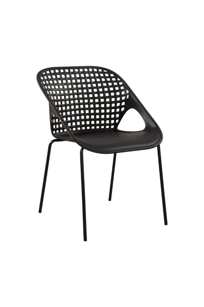 Set de 4 Sillas Senit con Brazos, Color Negro, con Espaldar y Diseño Moderno