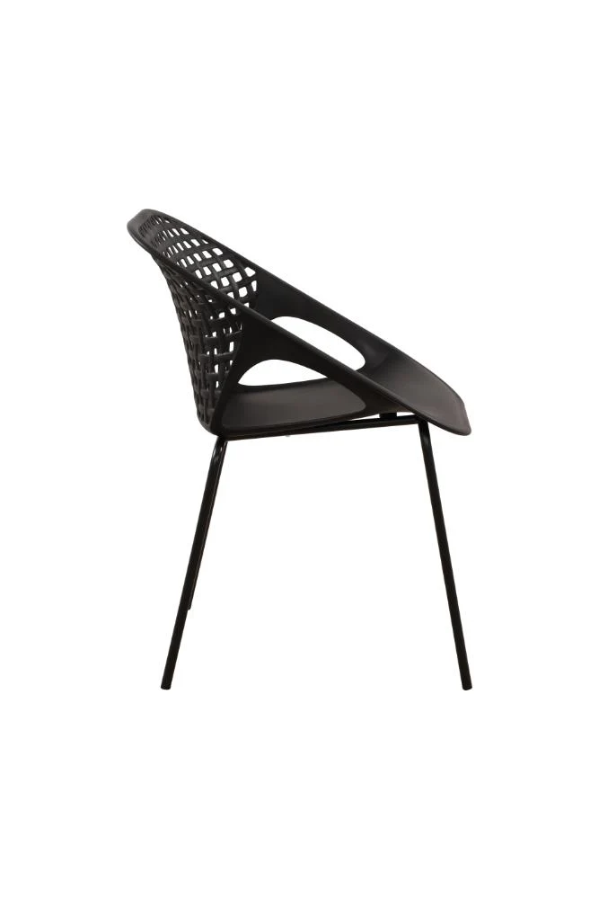Set de 4 Sillas Senit con Brazos, Color Negro, con Espaldar y Diseño Moderno