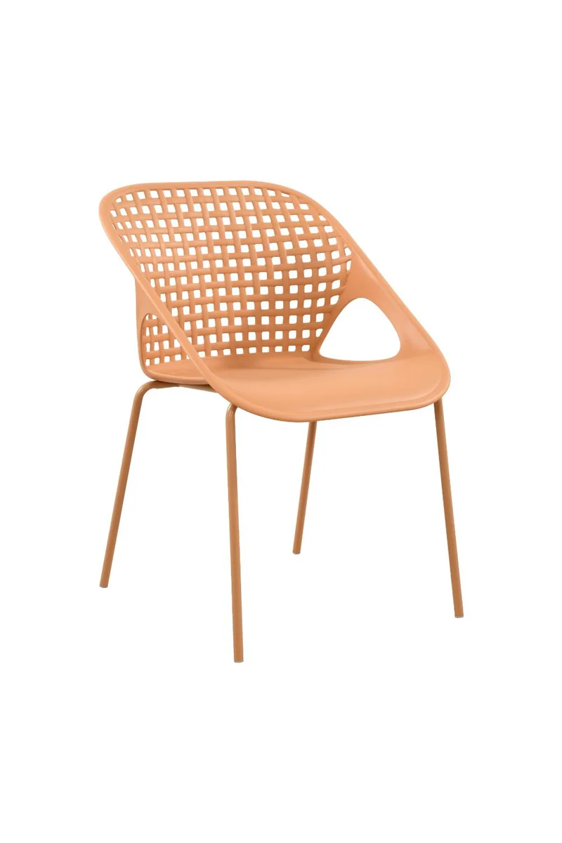 Set de 4 Sillas Senit con Brazos, Color Naranja, con Espaldar y Diseño Moderno