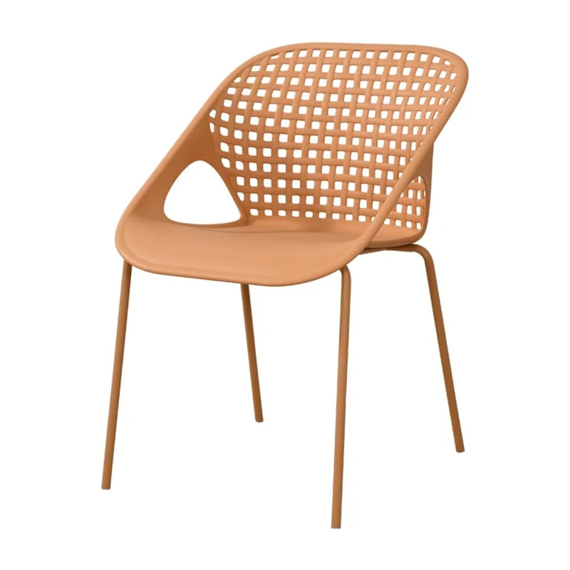 Set de 4 Sillas Senit con Brazos, Color Naranja, con Espaldar y Diseño Moderno