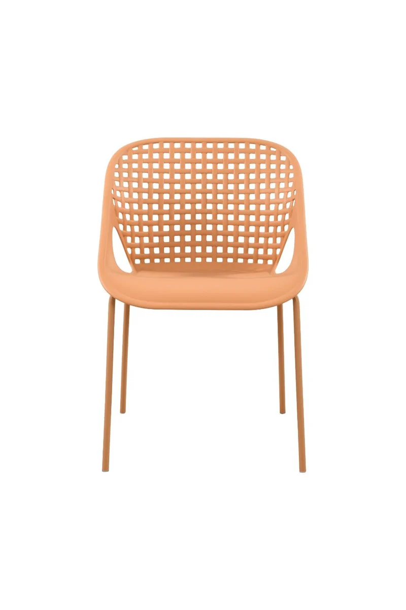 Set de 4 Sillas Senit con Brazos, Color Naranja, con Espaldar y Diseño Moderno