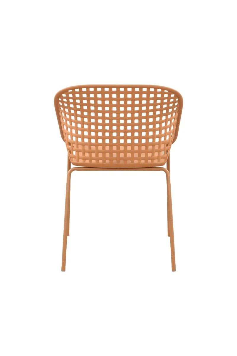 Set de 4 Sillas Senit con Brazos, Color Naranja, con Espaldar y Diseño Moderno
