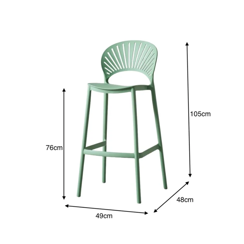 Set de 2 Sillas para Bar Paraíso, Color Verde Olivo, Diseño Moderno