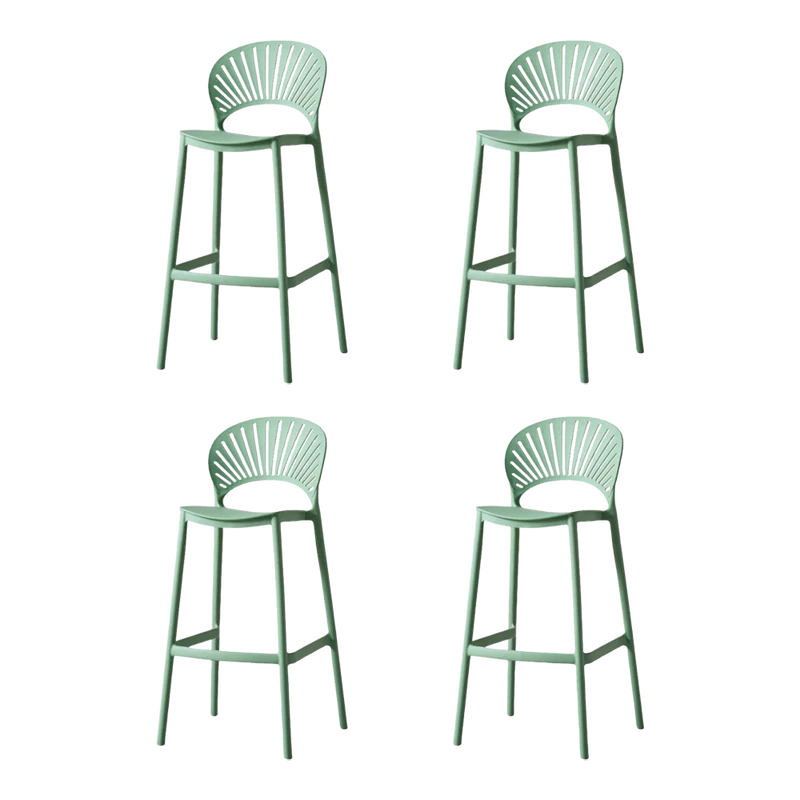 Set de 4 Sillas para Bar Paraíso, Color Verde Olivo, Diseño Moderno