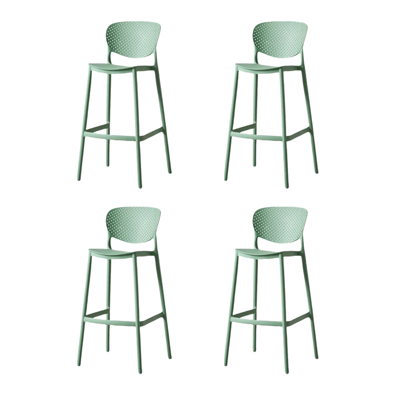 Set de 4 Sillas para Bar Río, Color Verde Olivo, Diseño Moderno