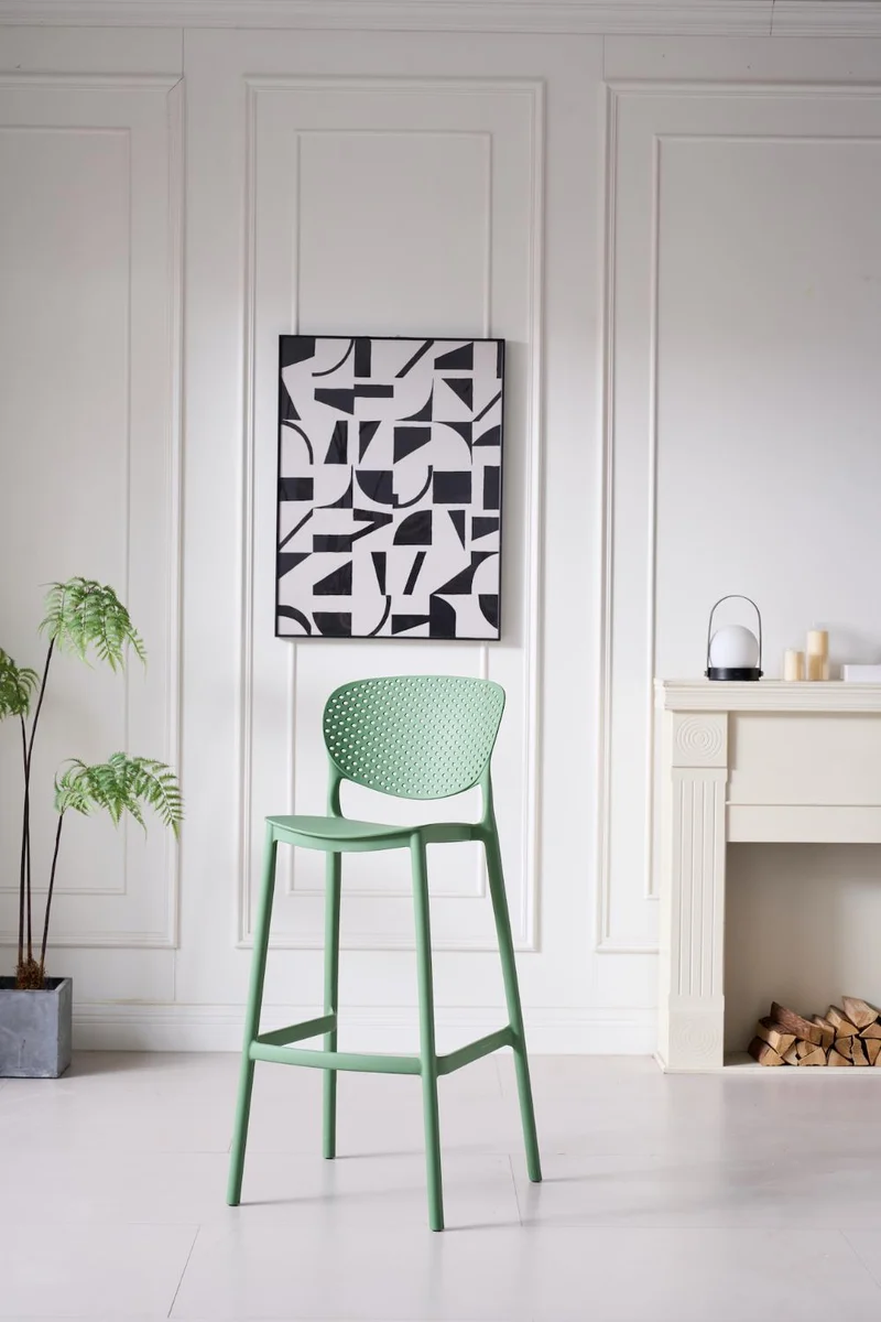 Set de 2 Sillas para Bar Río, Color Verde Olivo, Diseño Moderno