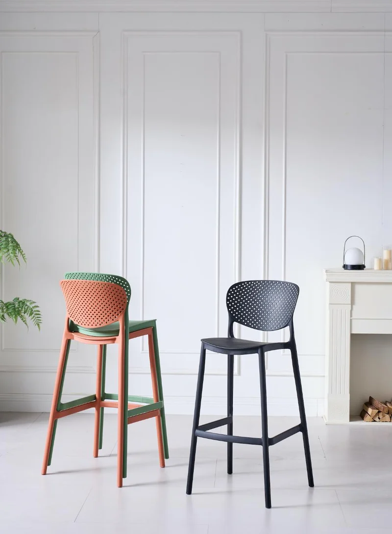 Set de 2 Sillas para Bar Río, Color Verde Olivo, Diseño Moderno