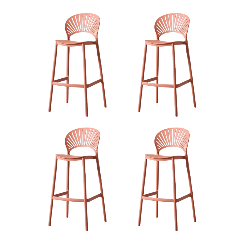Set de 4 Sillas para Bar Paraíso, Color Terracota, Diseño Moderno