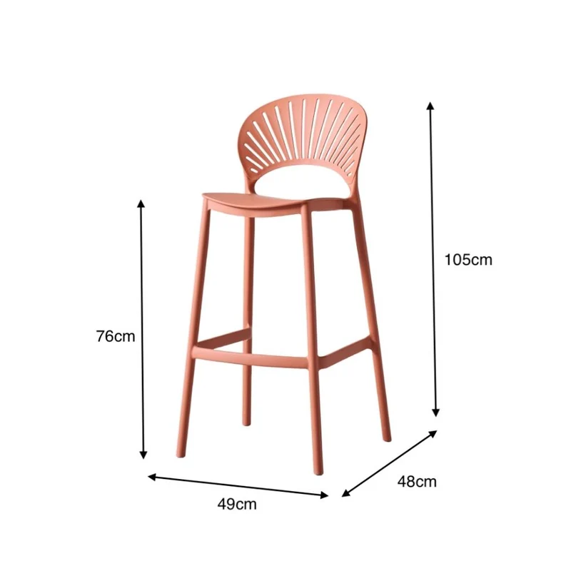 Set de 2 Sillas para Bar Paraíso, Color Terracota, Diseño Moderno