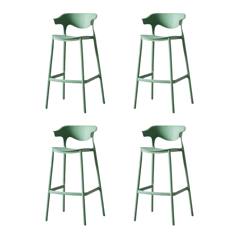 Set de 4 Sillas para Bar Elena, Color Verde Oliva, Diseño Moderno
