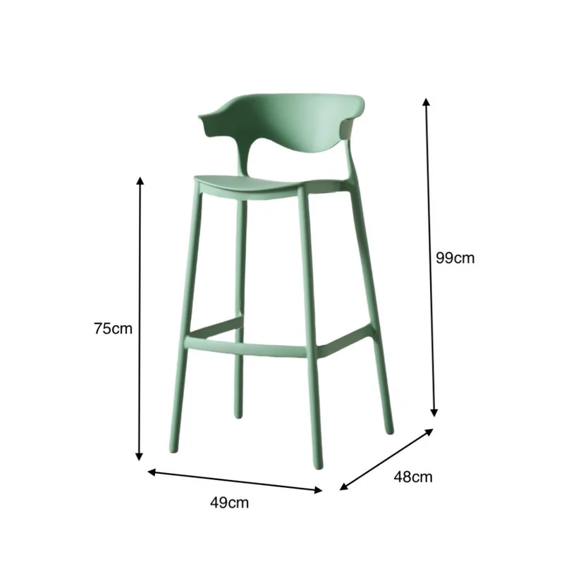Set de 2 Sillas para Bar Elena, Color Verde Oliva, Diseño Moderno