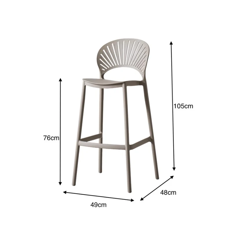 Set de 4 Sillas para Bar Paraíso, Color Taupe, Diseño Moderno