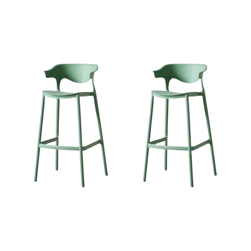 Set de 2 Sillas para Bar Elena, Color Verde Oliva, Diseño Moderno