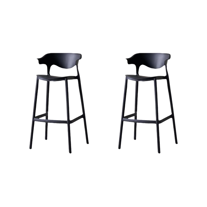Set de 2 Sillas para Bar Elena, Color Negro, Diseño Moderno