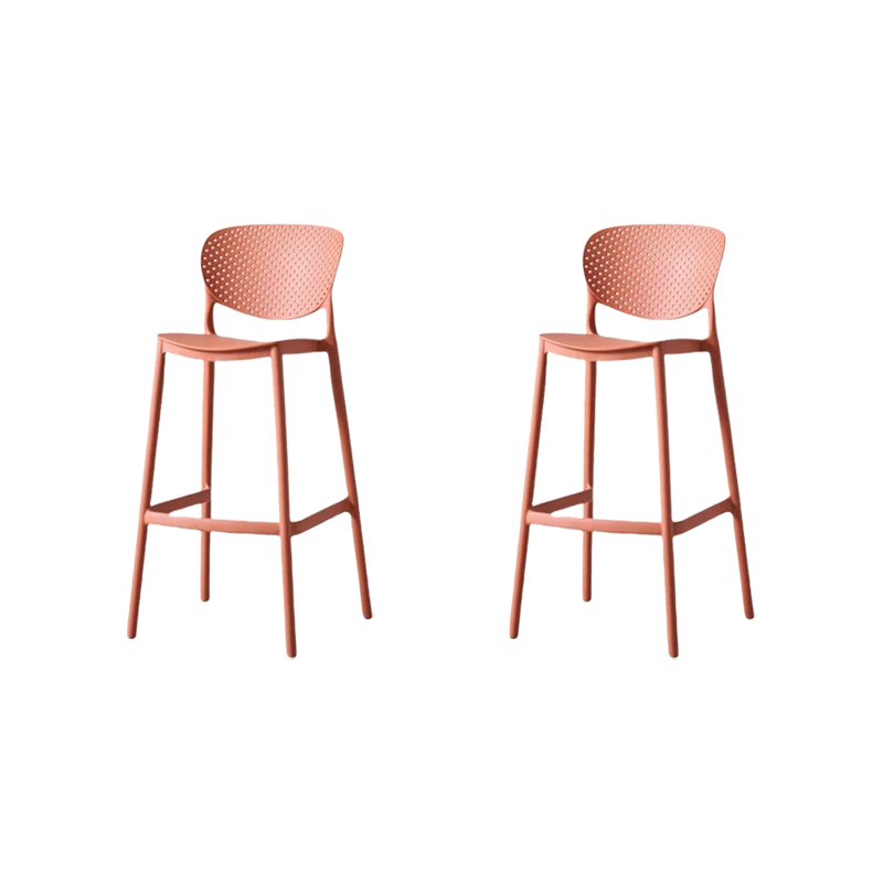 Set de 2 Sillas para Bar Río, Color Terracota, Diseño Moderno