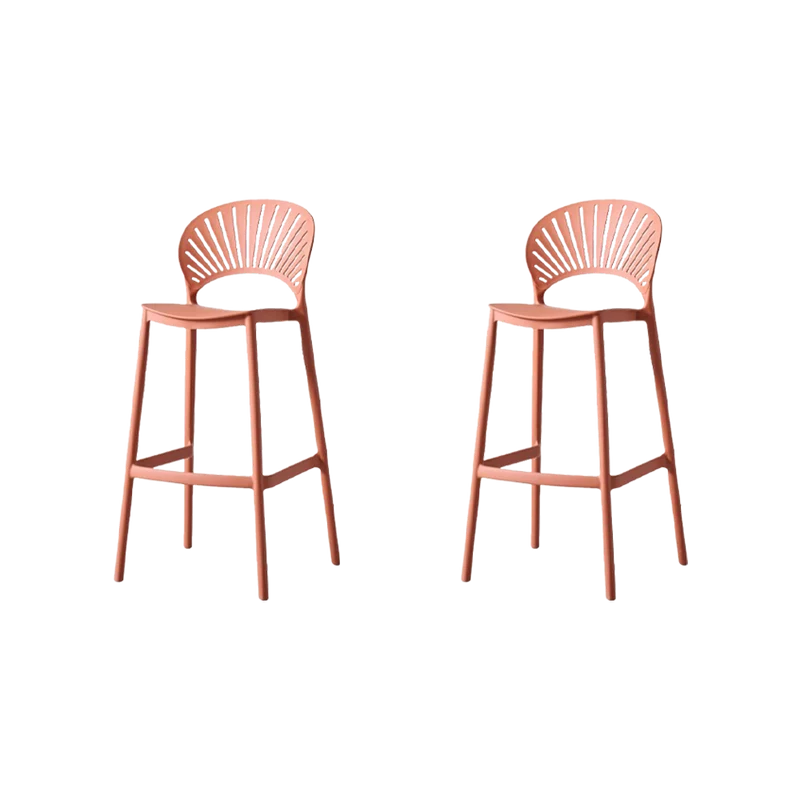 Set de 2 Sillas para Bar Paraíso, Color Terracota, Diseño Moderno