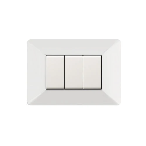 Placca in tecnopolimero 3 posti alluminio chiaro