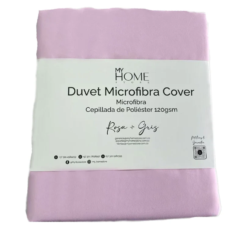 Duvet + Plumón Bicolor Gris Oscuro Rosado Doble
