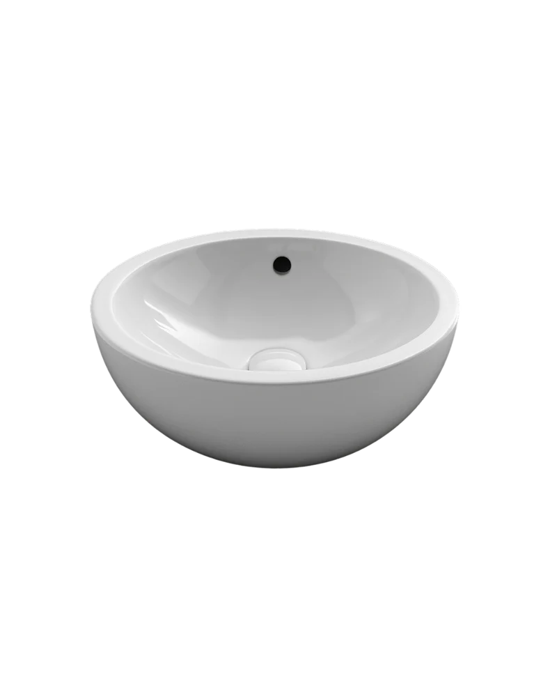 Lavabo de apoyo redondo Le Bacinelle con rebosadero