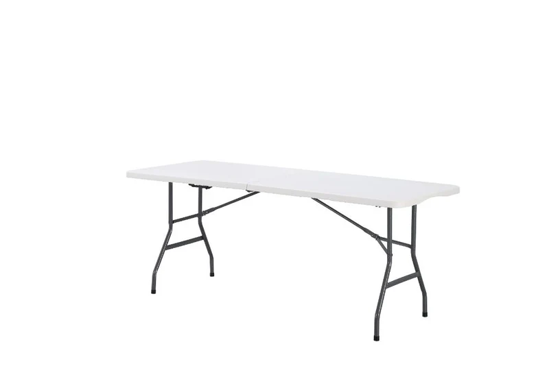 Mesa Auxiliar de Sala Plegable Monac, Blanco, con Patas Metálicas
