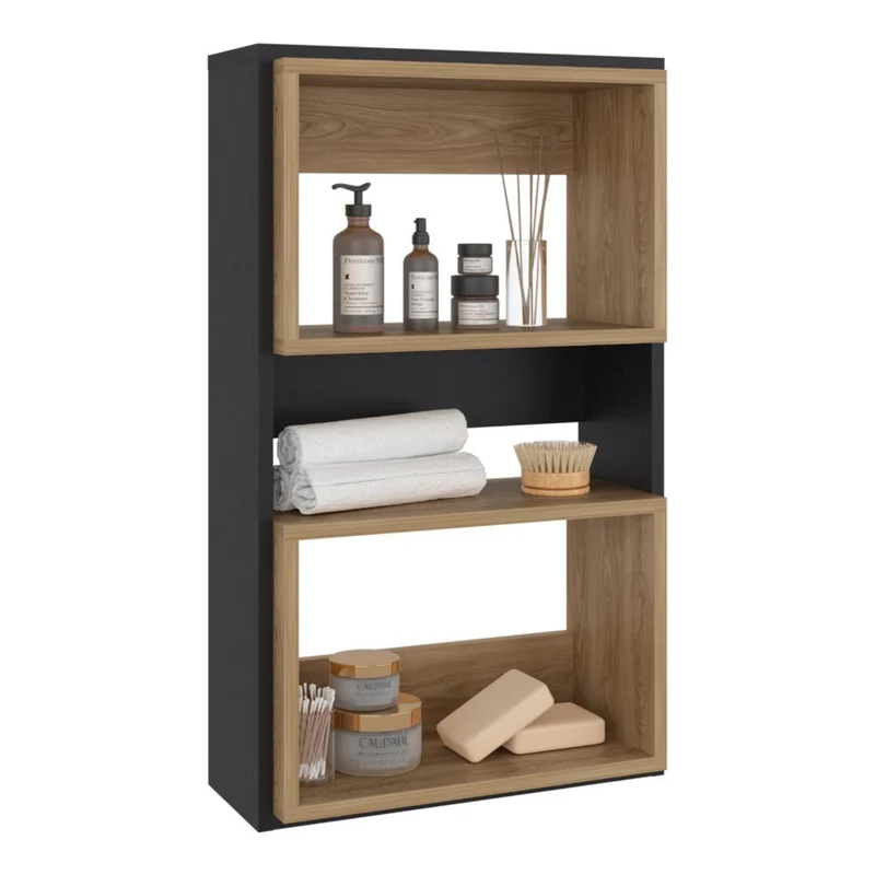 Gabinete de Baño Sensei Eco, Wengue y Fresno Europeo, con Superficies para Ubicar Objetos