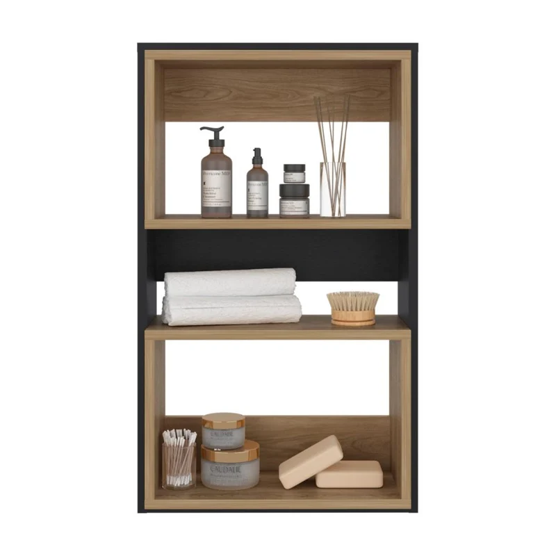 Gabinete de Baño Sensei Eco, Wengue y Fresno Europeo, con Superficies para Ubicar Objetos