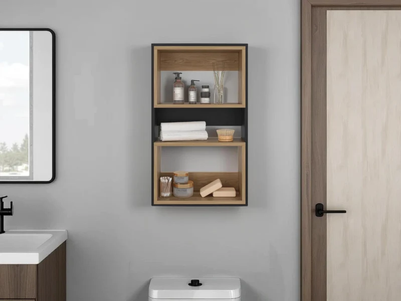 Gabinete de Baño Sensei Eco, Wengue y Fresno Europeo, con Superficies para Ubicar Objetos