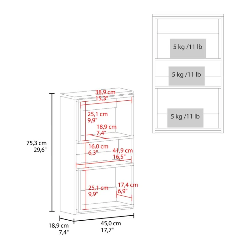 Gabinete de Baño Sensei Eco, Blanco Duqueza y Wengue, con Superficies para Ubicar Objetos