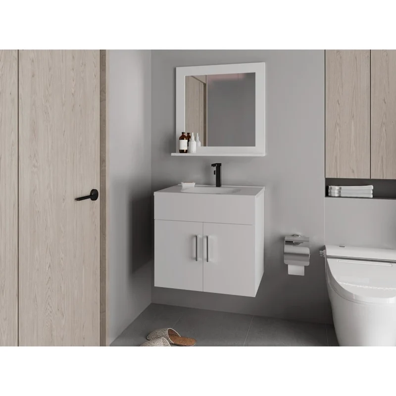 Mueble para Lavamanos Blake, Blanco Duqueza, Incluye Lavamanos Praia 60 y Espejo ZF