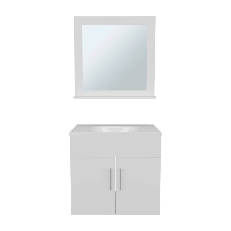Mueble para Lavamanos Blake, Blanco Duqueza, Incluye Lavamanos Praia 60 y Espejo ZF