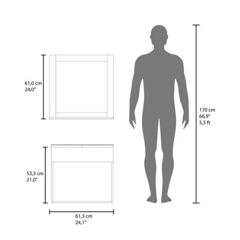 Mueble para Lavamanos Blake, Blanco Duqueza, Incluye Lavamanos Praia 60 y Espejo ZF