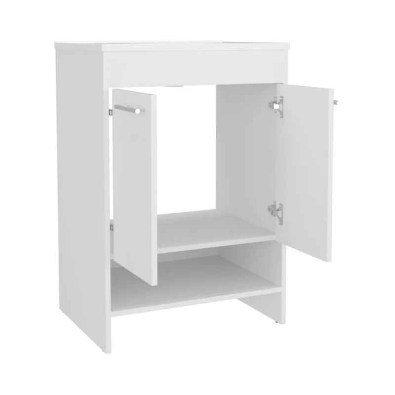 Mueble para Lavamanos Lorenzo, Blanco Duqueza, Incluye Lavamanos Praia 60 ZF