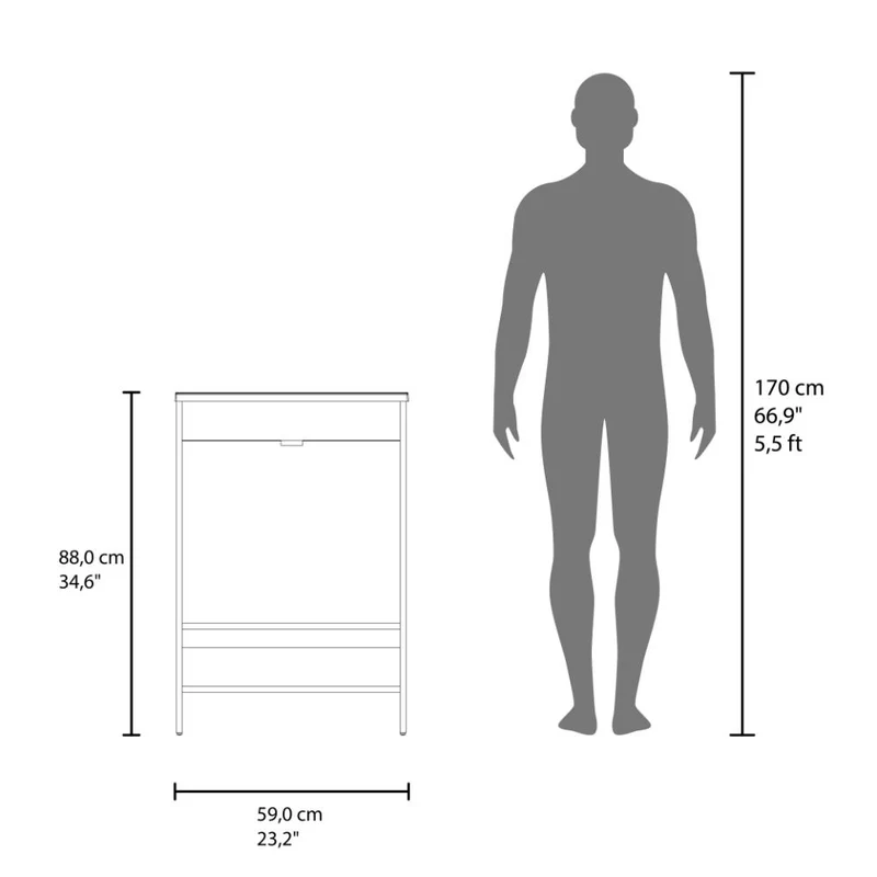 Mueble para Lavamanos Lorenzo, Blanco Duqueza, Incluye Lavamanos Praia 60 ZF
