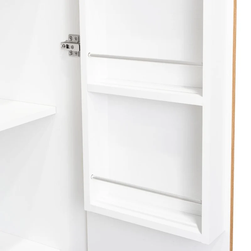 Alacena Varese, Fresno Europeo y Blanco, con Dos Puertas y Cuatro Entrepaños