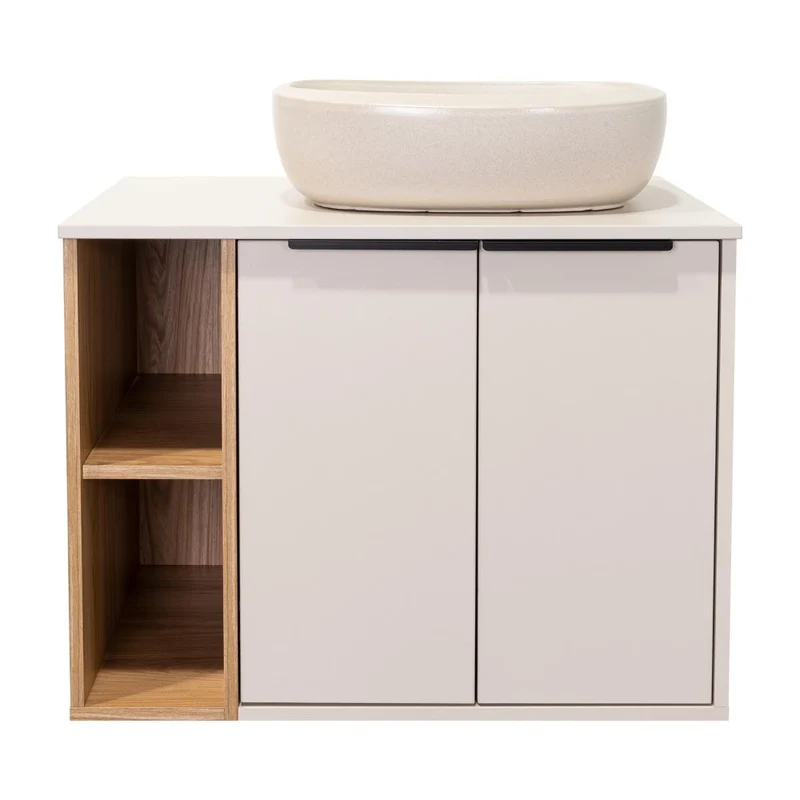 Mueble para Lavamanos Suns, Capri y Fresno Europeo, Incluye Lavamanos Corona en Porcelana Sanitaria