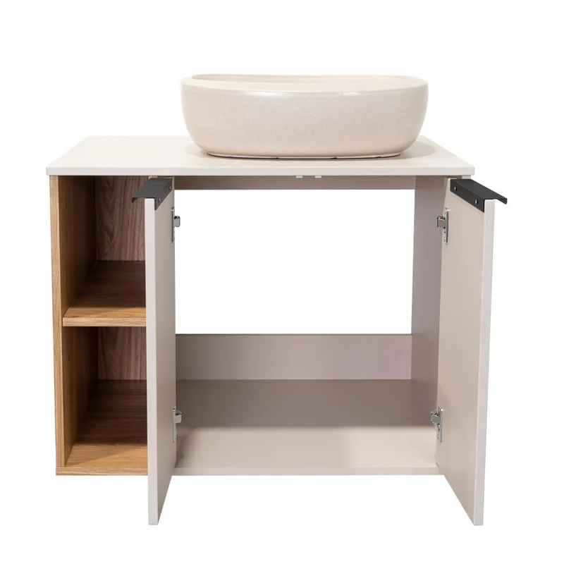Mueble para Lavamanos Suns, Capri y Fresno Europeo, Incluye Lavamanos Corona en Porcelana Sanitaria