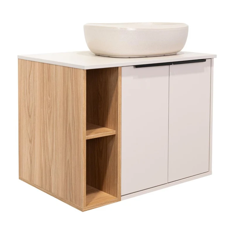 Mueble para Lavamanos Suns, Capri y Fresno Europeo, Incluye Lavamanos Corona en Porcelana Sanitaria