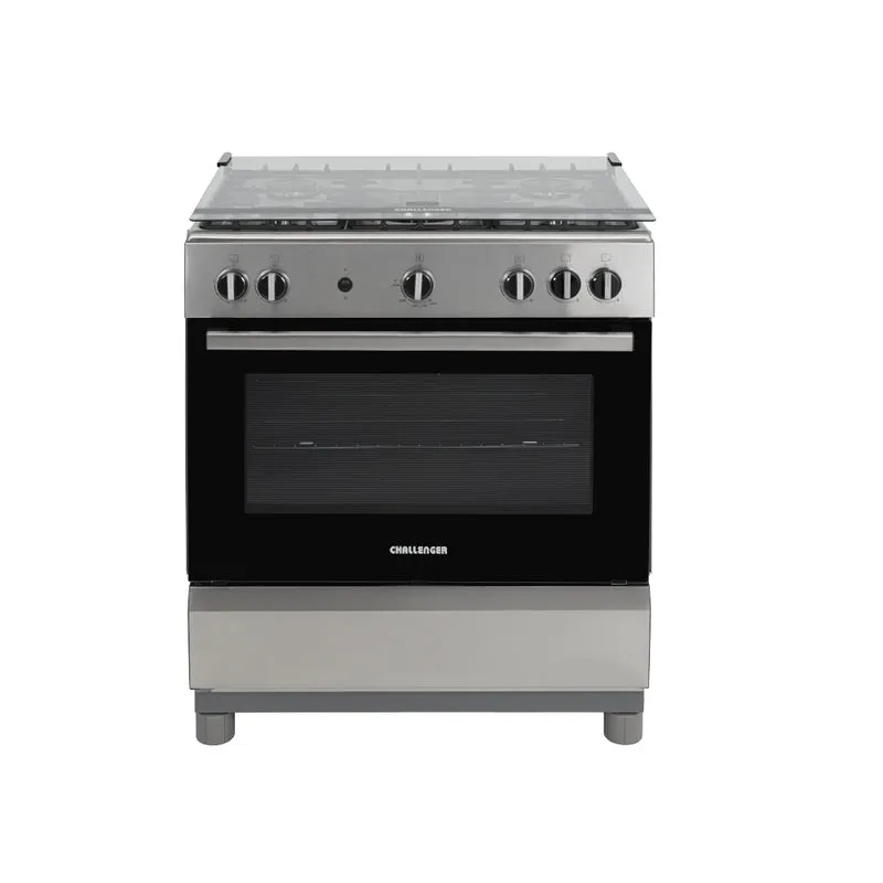 Estufa de Piso 76 cm a Gas Propano con Horno en Acero Inox, Negro
