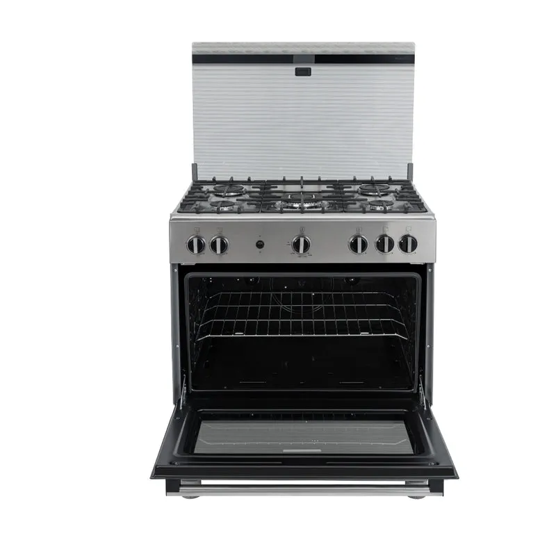 Estufa de Piso 76 cm a Gas Propano con Horno en Acero Inox, Negro