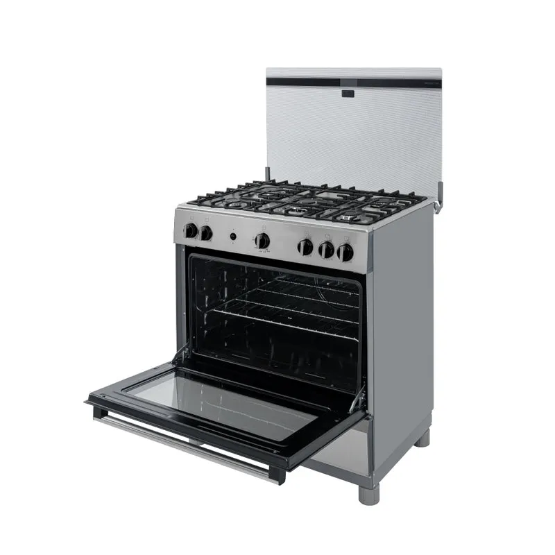 Estufa de Piso 76 cm a Gas Natural con Horno en Acero Inox, Negro