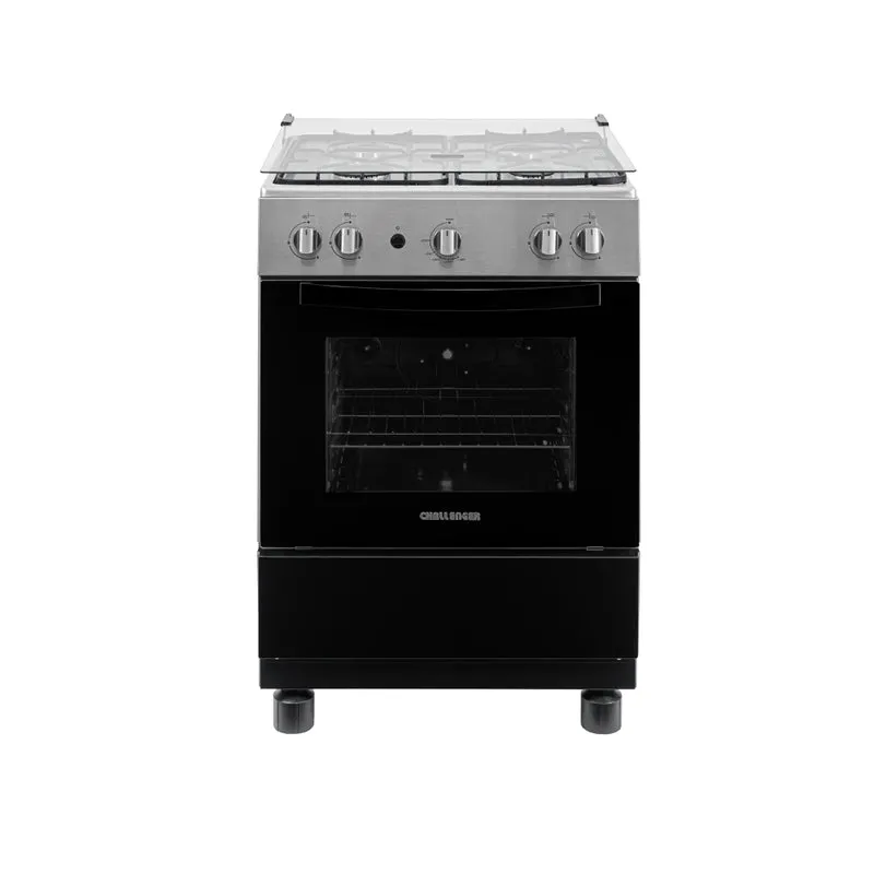 Estufa de Piso 60 cm a Gas Propano con Horno en Acero Inox, Negro