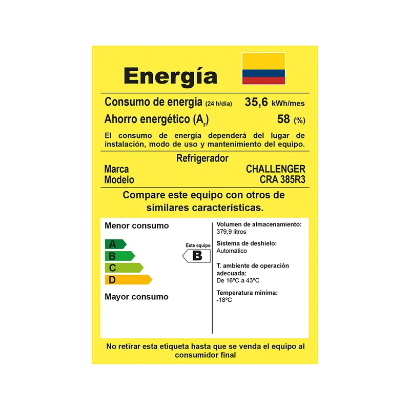 Nevera Challenger Cra 385, Negro Mate