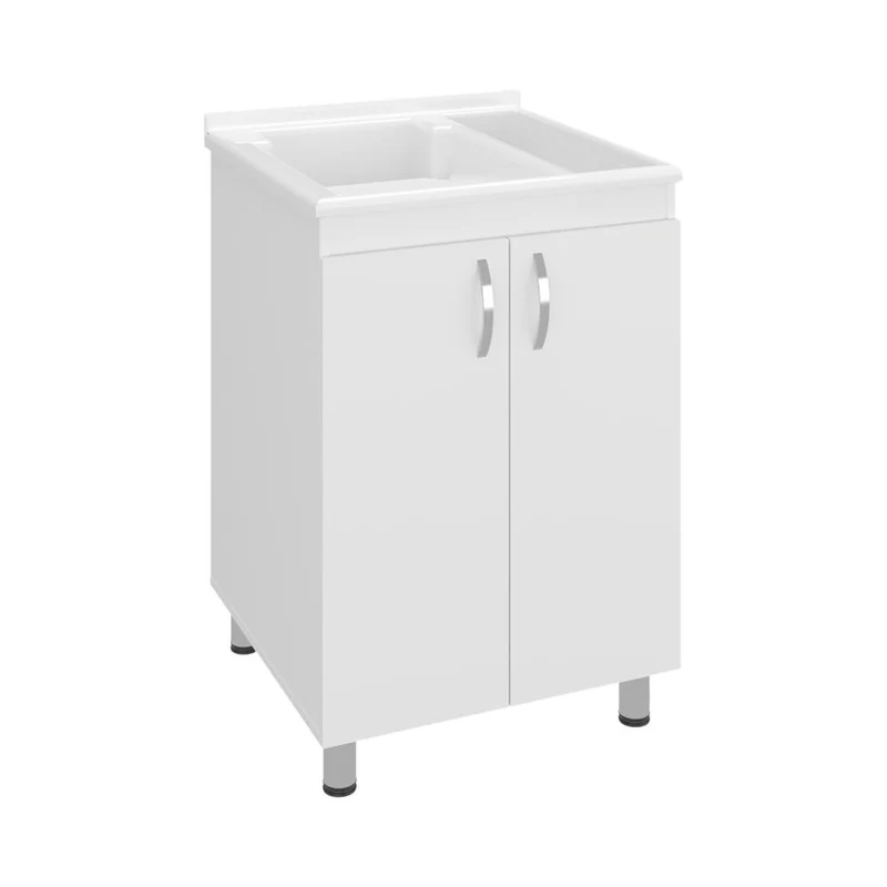 Mueble de Lavado Independiente Fowel, Kronos Blanco, Incluye Lavadero No Grifería ZF