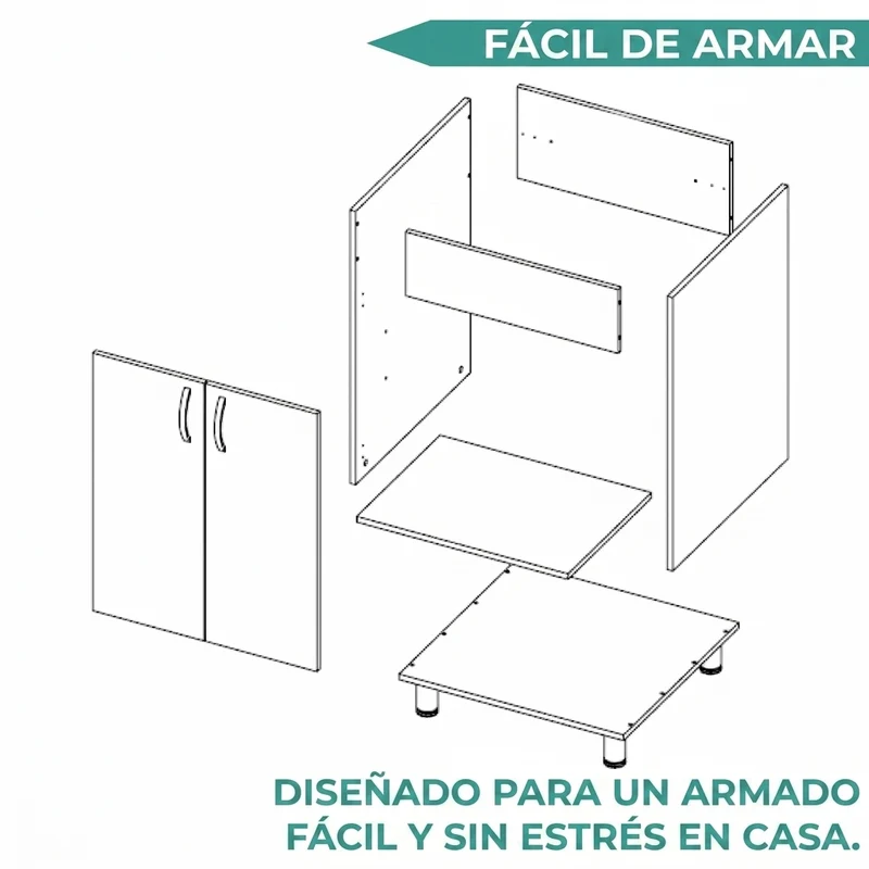 Mueble de Lavado Independiente Fowel, Kronos Blanco, Incluye Lavadero No Grifería ZF