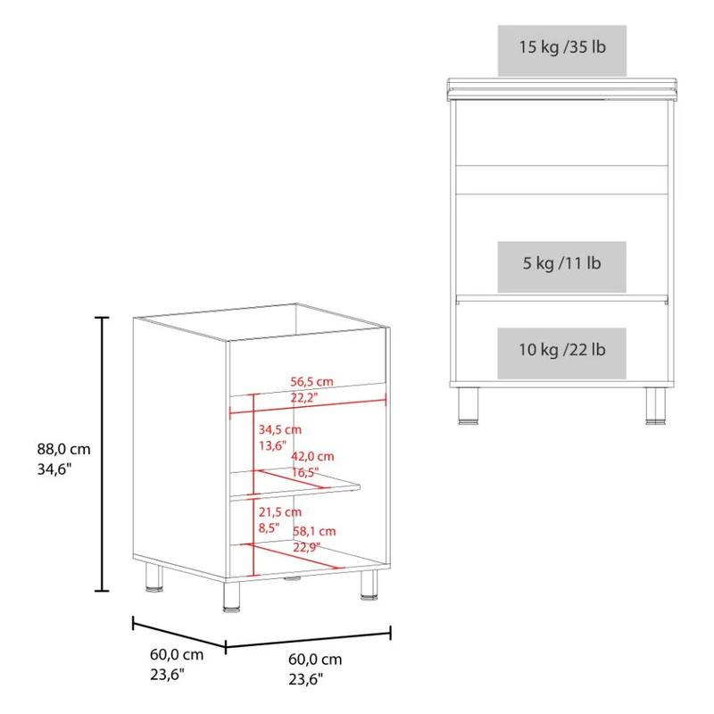 Mueble de Lavado Independiente Fowel, Kronos Blanco, Incluye Lavadero No Grifería ZF