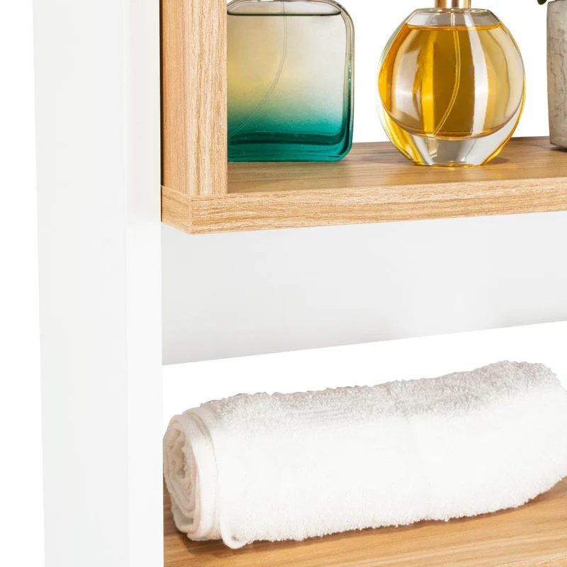 Gabinete de Baño Sensei Eco, Blanco Duqueza y Fresno Europeo, con Superficies para Ubicar Objetos