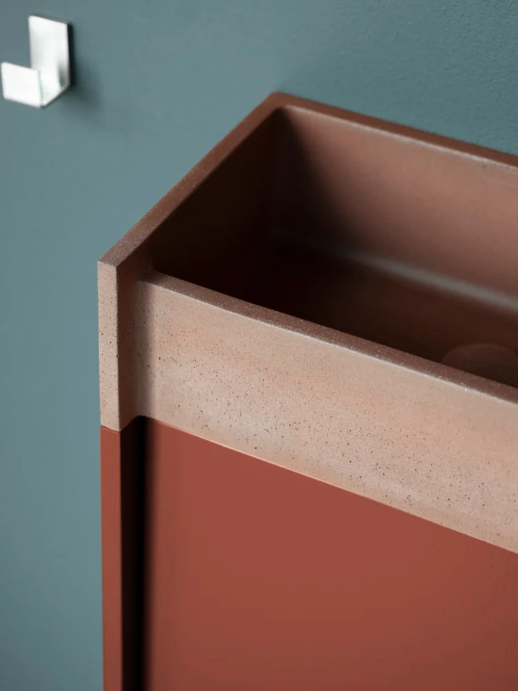 Lavabo exento redondo en solid surface blanco Ventiquaranta